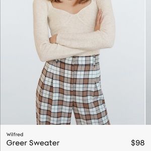 Aritzia Wilfred Greer bustier sweater